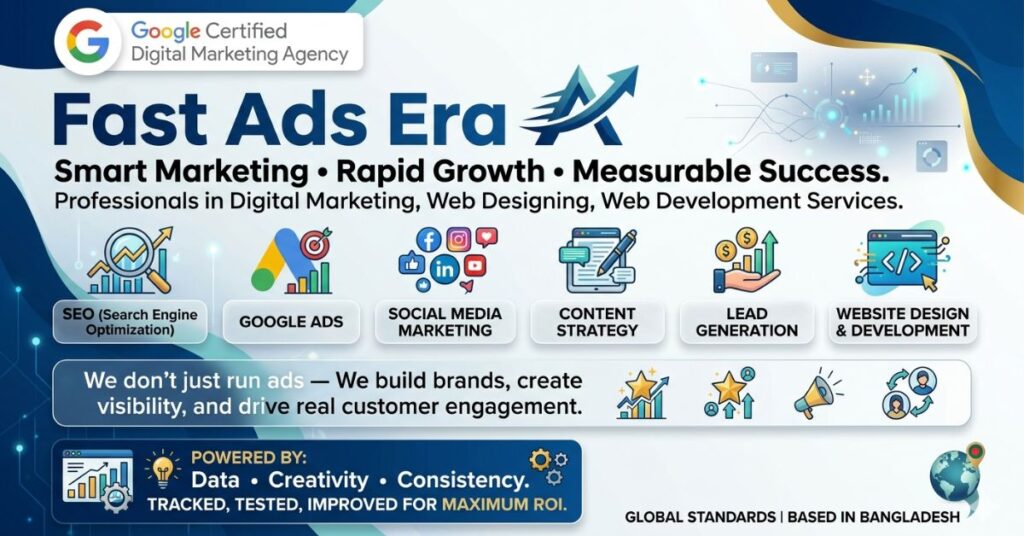 Fast Ads Era digital marketing and web development services banner.