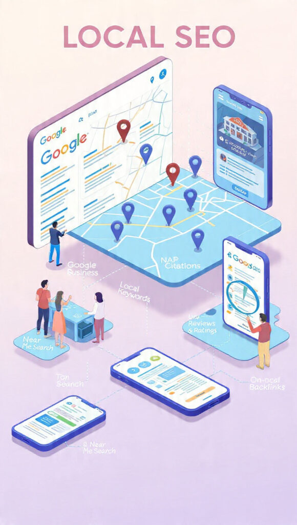 Local SEO analytics report proving organic local search growth for clients