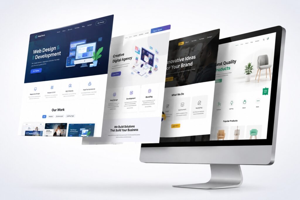 Professional web design services with responsive website layouts.